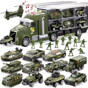 Joyin Military Carrier Truck Vehicle Toy Set Of 25 Christmas Holiday Gift Play